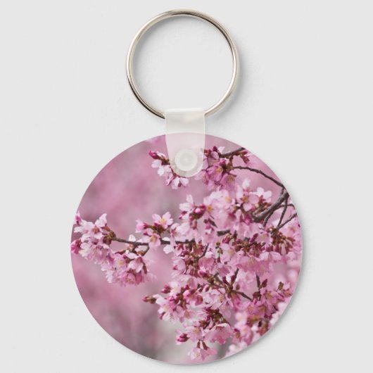 桜の花 淡いピンクの層 キーホルダー (正面)