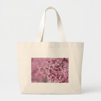 桜の花 淡いピンクの層 ラージトートバッグ