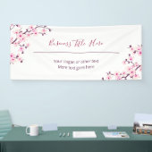 桜の花 白いビジネス 横断幕 (トレードショー)
