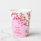 桜の花 誕生日 紙コップ (裏面)