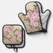 桜の花 鍋つかみ&鍋敷きセット (正面/裏面)