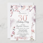 桜の花 30歳の誕生日 招待状 (正面)