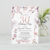 桜の花 30歳の誕生日 招待状 (スタンド正面)