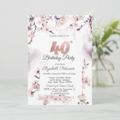 桜の花 40歳の誕生日 招待状 (スタンド正面)