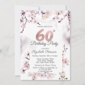 桜の花 60歳の誕生日 招待状 (正面)
