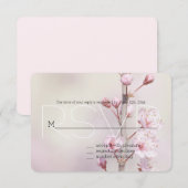 桜の花RSVP 出欠カード (正面/裏面)