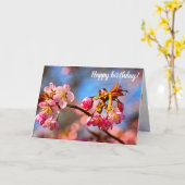 桜の芽が開き、春で開花する準備ができている カード (黄色い花)