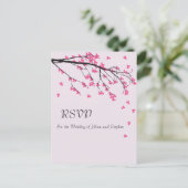 桜の茎- RSVPの郵便はがき インビテーションポストカード (スタンド正面)