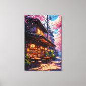 桜の街角 キャンバスプリント (正面)