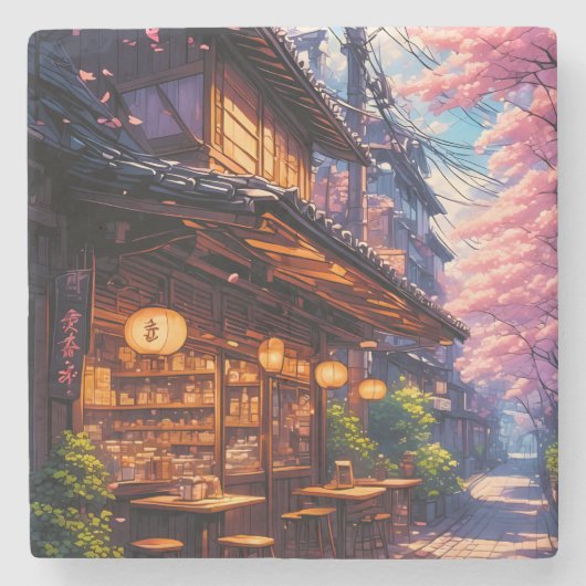 桜の街角 ストーンコースター (正面)