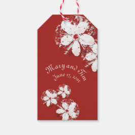桜の詩 赤 白 エレガントな さくら ギフトタグ