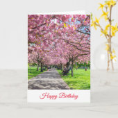 桜の誕生日カード カード (黄色い花)