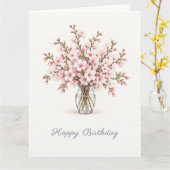 桜の誕生日 カード (黄色い花)