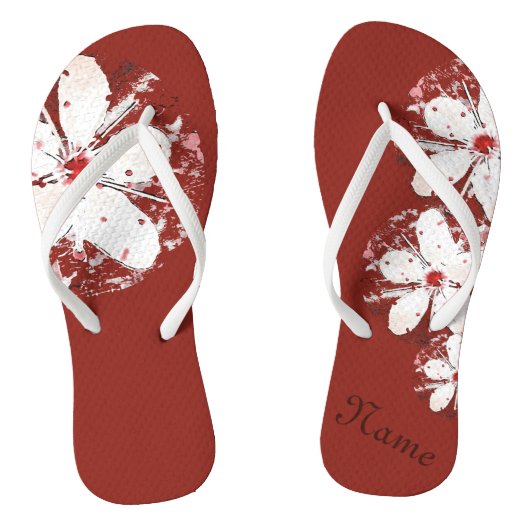 桜の赤と白の乙女チックなさくら ビーチサンダル (ソール)