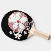 桜の赤と白の桜のアジアンフローラル 卓球ラケット (横)