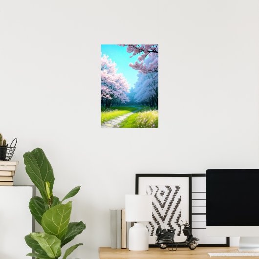 桜の路地 ポスター (ホームオフィス)