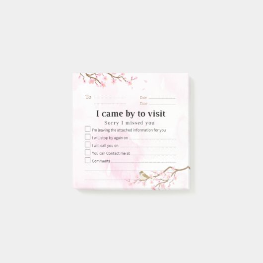 桜の返礼メモ ポストイット (正面)