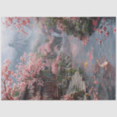 桜の霊園 日本の鯉の小川 薄葉紙 (正面)