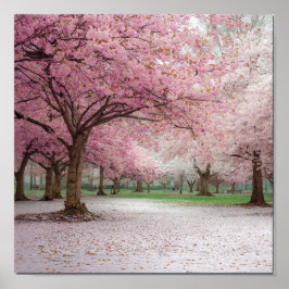 桜の静寂 - 平和な春の公園 ポスター