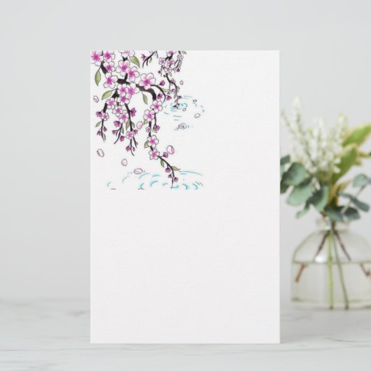 桜の静止した紙 便箋 (スタンド正面)