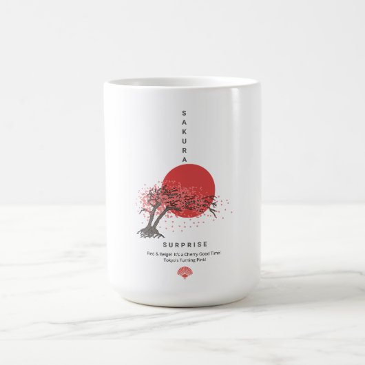 桜の驚き:東京のピンクに変わる! コーヒーマグカップ (中央)
