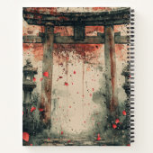 桜の鳥居墨絵アート ノートブック (裏面)