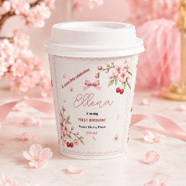 桜の1歳の誕生日 女の子 パーティー 紙コップ