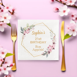 桜の21歳の誕生日ディナーパーティー用のナプキン