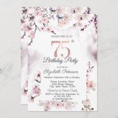 桜の75歳の誕生日 招待状 (正面/裏面)