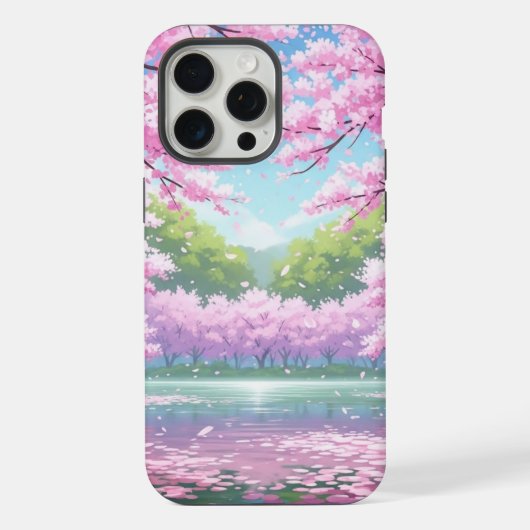 桜のiPhone 15 Pro Maxケース iPhoneケース (裏面)