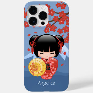 桜のKokeshiの赤い人形-かわいい芸者女の子 Case-Mate iPhone 14 Pro Maxケース
