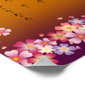 桜ひらがなカタカナ日本の学生 ポスター (角)