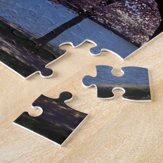 桜を通したワシントン記念塔 ジグソーパズル (側面)