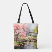 桜イン日本のガーデン トートバッグ (裏面)