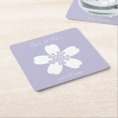 桜イン魅力的ラベンダー紙コースター スクエアペーパーコースター (アングル)