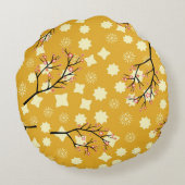 桜エレガンス中国の：フローラルパターン。 ラウンドクッション (裏面)