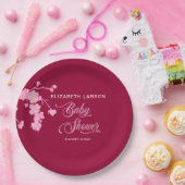 桜エレガントさくらんぼ咲き赤ちゃんシャワー ペーパープレート (パーティー)