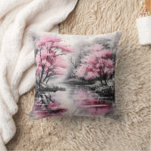 桜オーバーリバーイ絵画ンク クッション (ブランケット)