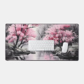 桜オーバーリバーイ絵画ンク デスクマット (キーボード&マウス)