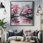 桜オーバーリバーイ絵画ンク フォトプリント           