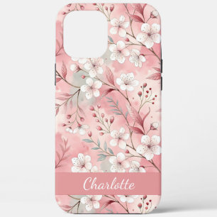 桜カスタム花柄ピンク iPhone 12 PRO MAX ケース
