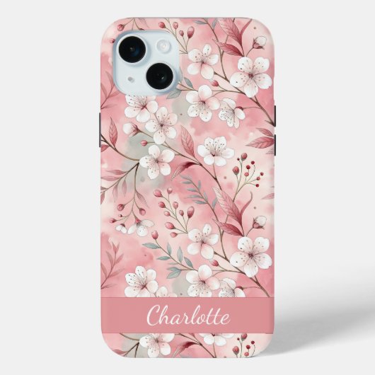 桜カスタム花柄ピンク Case-Mate iPhoneケース (裏面)