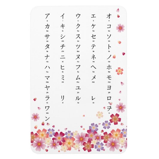 桜カタカナとローマ字日本の マグネット (縦)