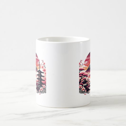 桜ガーデン日本の山富士さくらんぼブロッサム コーヒーマグカップ (中央)