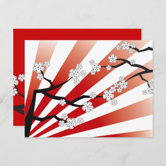 桜サンライズホワイトさくらんぼフラワーズゼン ポストカード (正面/裏面)