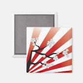 桜サンライズホワイトさくらんぼフラワーズゼン マグネット (正面/裏面)