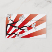 桜サンライズレッド&ホワイトストライプさくらんぼの花 名刺 (裏面)