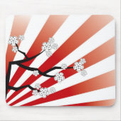 桜サンライズ禅ストライプさくらんぼ白い花 マウスパッド (正面)