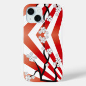 桜サンライズ禅ストライプさくらんぼ白い花 Case-Mate iPhoneケース (裏面)