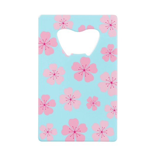 桜ステンレス鋼ボトルオープナー クレジットカード栓抜き (正面)